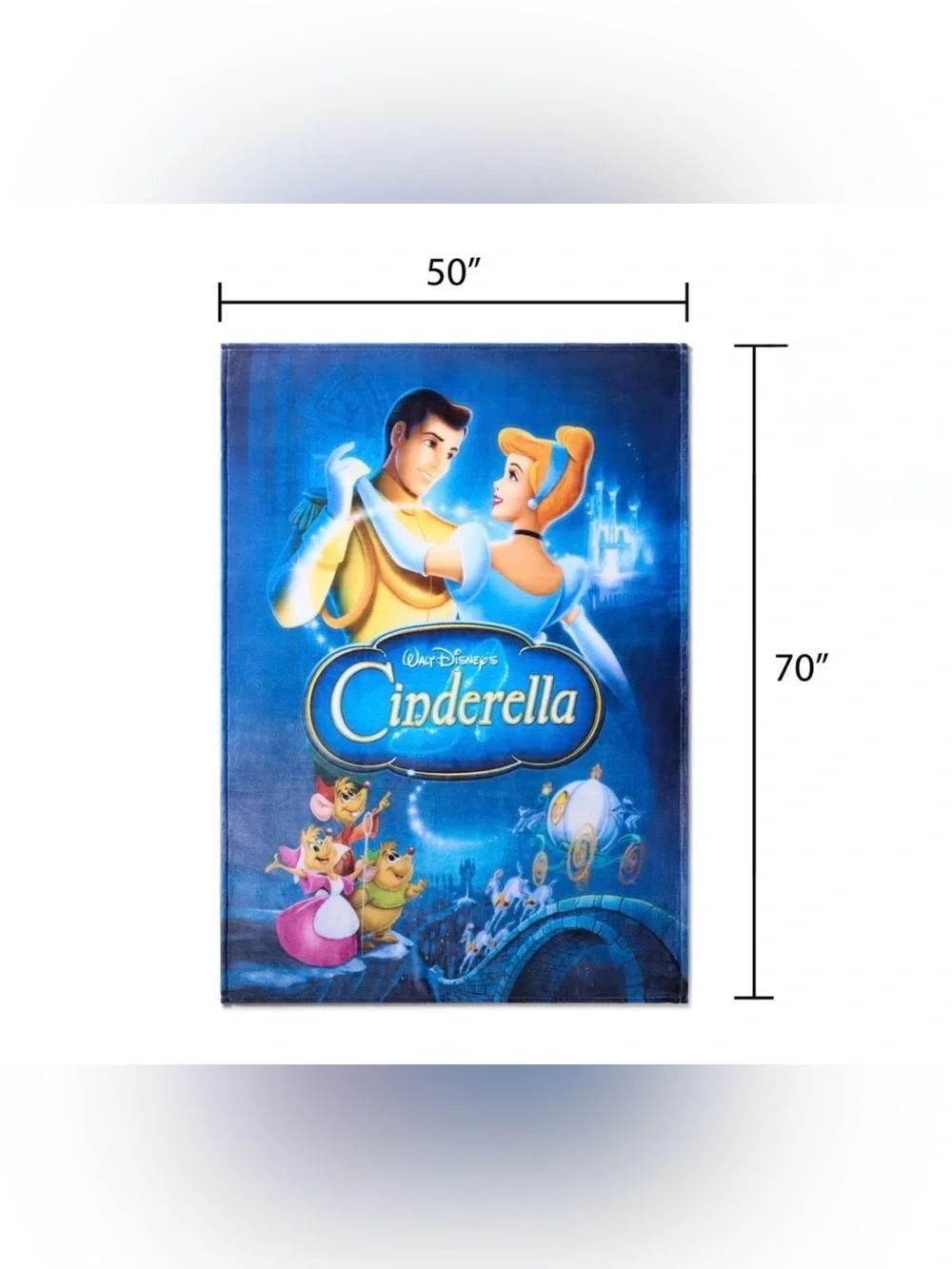 NEW SEALED Disney CINDERELLA VHS Boxed Silk Touch Throw Blanket 50×70